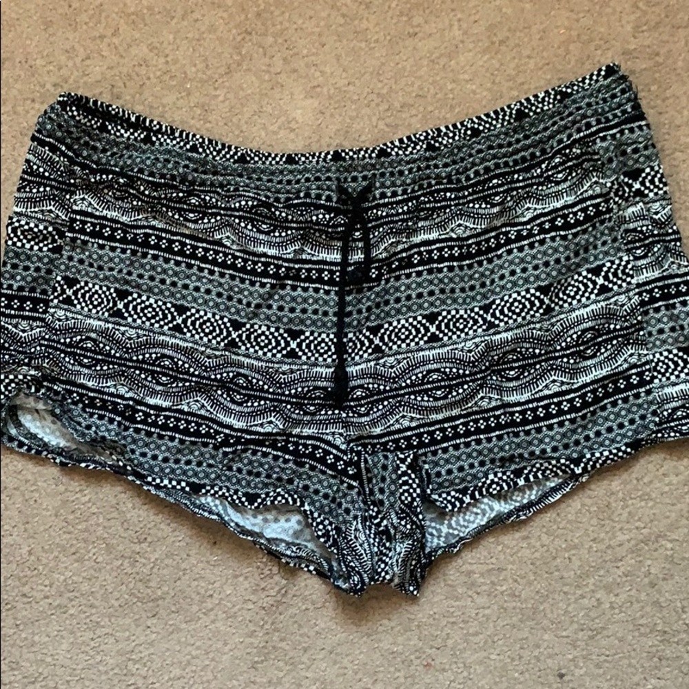Black and White Patterned Shorts